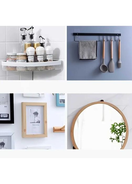 Універсальний тримач  (4шт.) для картин,рамок,годинника на липучці 6мм