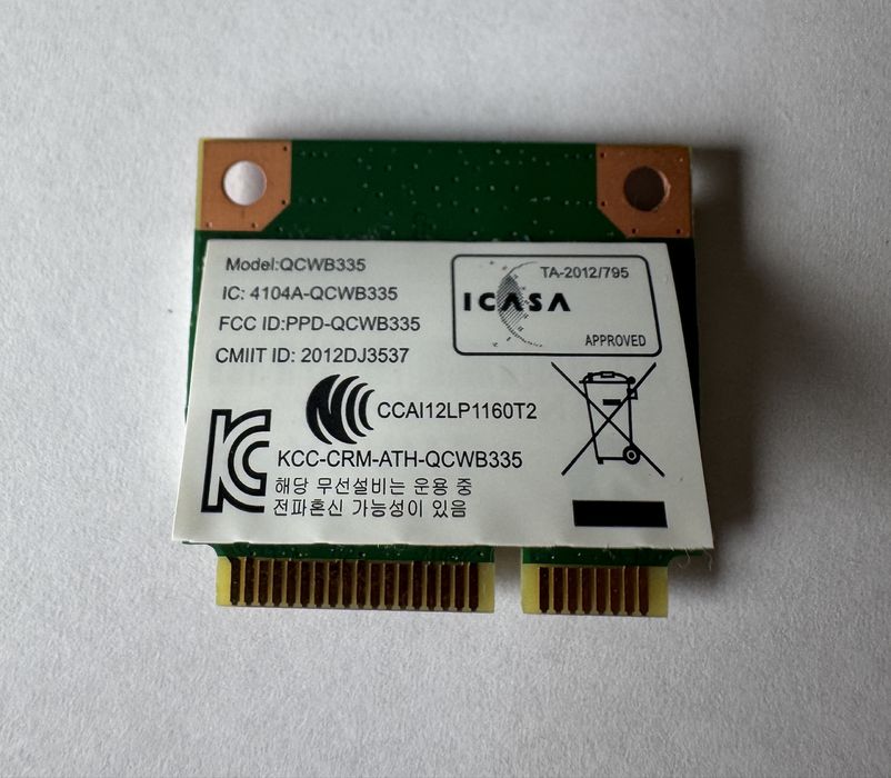 Karta WiFi + Bluetooth 4.0 Qualcomm Atheros QCWB335 | Mini PCI-E