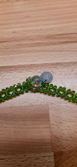 Naszyjnik zielony kryształ Seyes  42 cm.