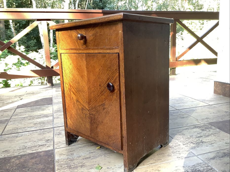 Stara drewniana szafka nocna / nakastlik Art Déco vintage