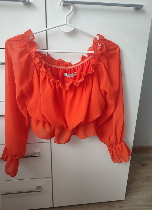 Bluzka top pomarańczowy szyfon