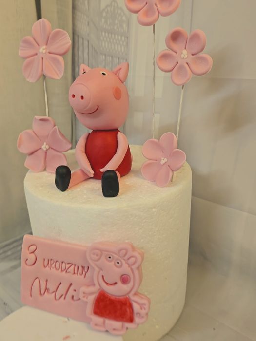 Świnki peppa z masy cukrowej figurka dekoracja na tort