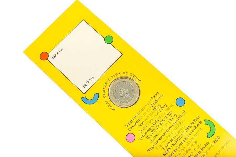Moeda Comemorativa 1 euro Portugal 2024 FDC (Emissão 3.000 Unidades)