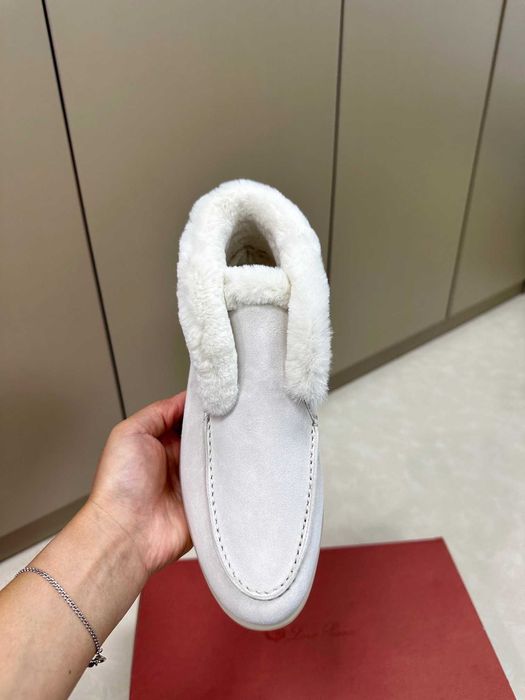 Женские зимние лоферы Loro Piana  Лоро Пиана лофери Лоро Піана с мехом