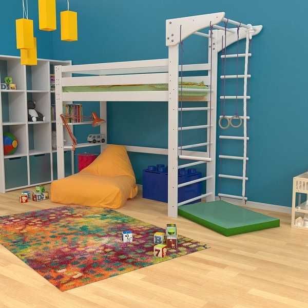 Спортивная кровать-чердак (babyson 12) 80x190 см Доставка безкоштовна при повній оплаті