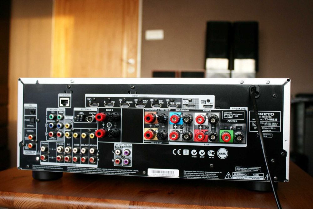 Mocny amplituner Onkyo Tx Nr 626 Bluetooth  WiFi wzmacniacz 160 watt kino domowe