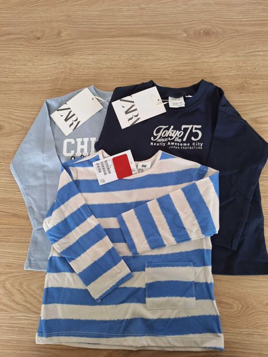 Zestaw 3 szt bluzek koszul Tshirt chłopiec 80 Zara