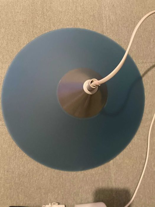 Candeeiro de teto suspenso moderno (azul/ prateado) - 35 cm
