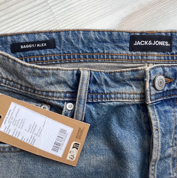 Нові сині чоловічі джинси  баггі Jack & Jones BAGGY / ALEX р.32