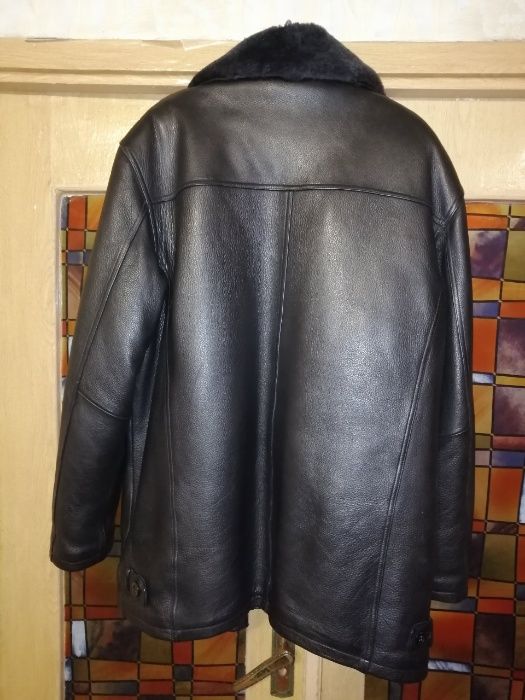 НОВАЯ!!! Кожаная куртка с мехом (овчина) 5XL