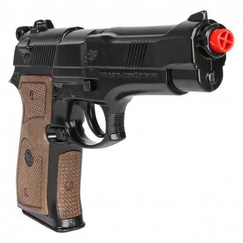 Pistola de policia metal de fulminantes 8 tiros 22,5x4x13cm