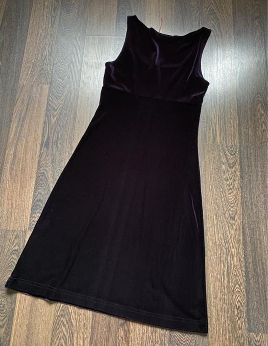 Вінтажна оксамитова фіолетова сукня сарафан