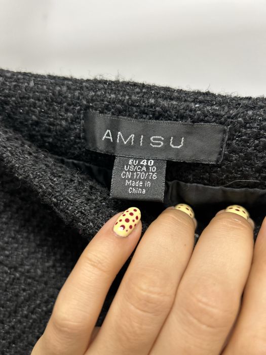 Krótka spódniczka mini wełniana elegancka do pracy kozaków wełną l 40