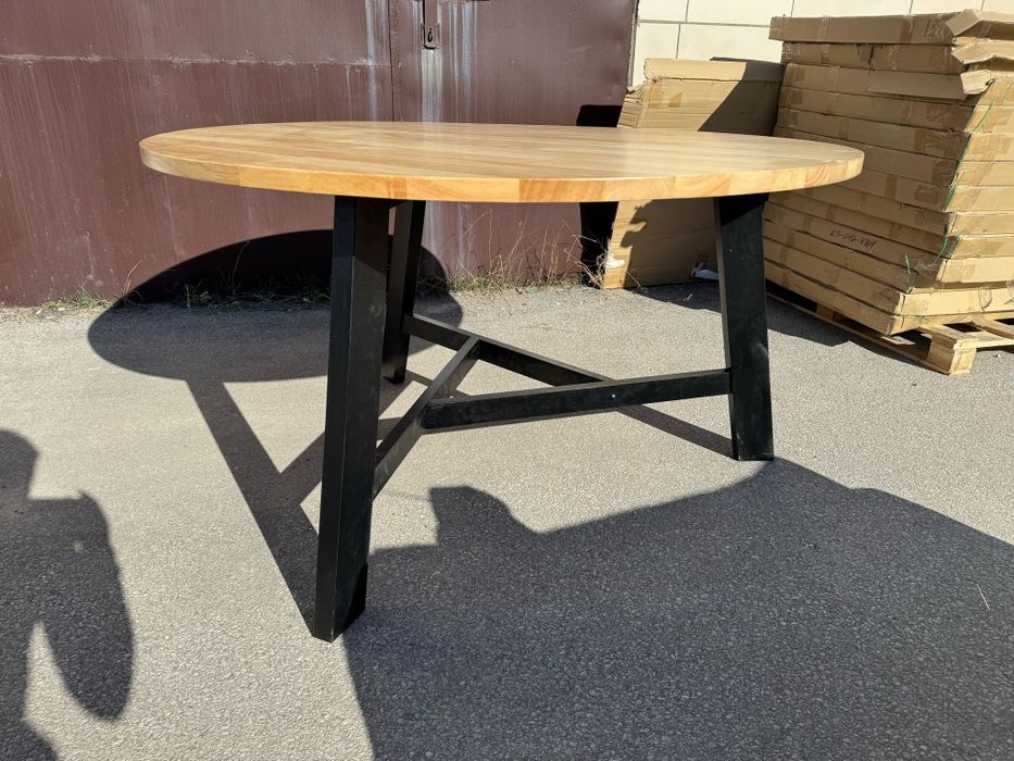 Stół okrągły lite drewno 144cm średnica 76cm wys Lectus