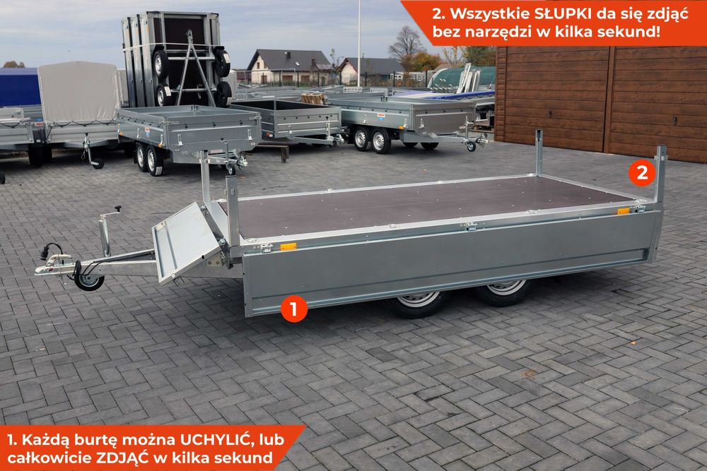 Przyczepka samochodowa 302 x 151 x 40 NEPTUN N7-302 2 KPS z NADSTAWKĄ