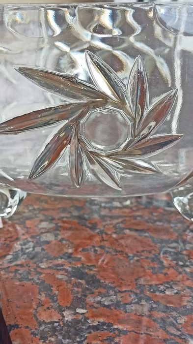 Misa na nóżkach wzór Pinwheel dekoracja srebrna Irena Inowrocław