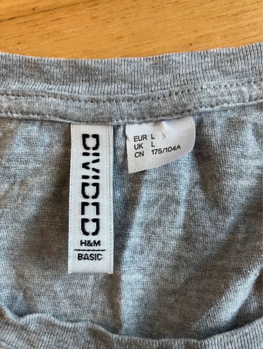 szary basic t-shirt oversize h&m