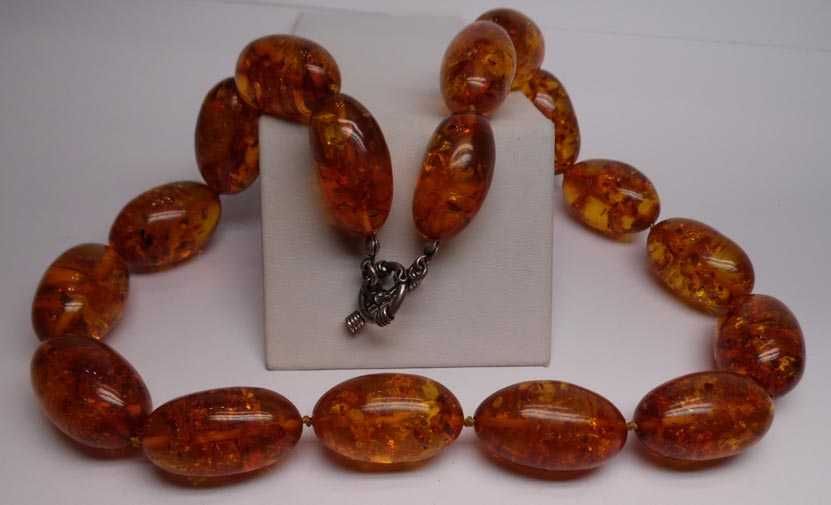 Naszyjnik bursztyny oliwki 53 cm.