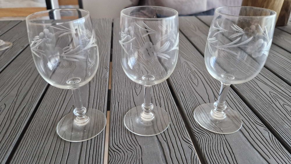 3 copos de cristal vintage