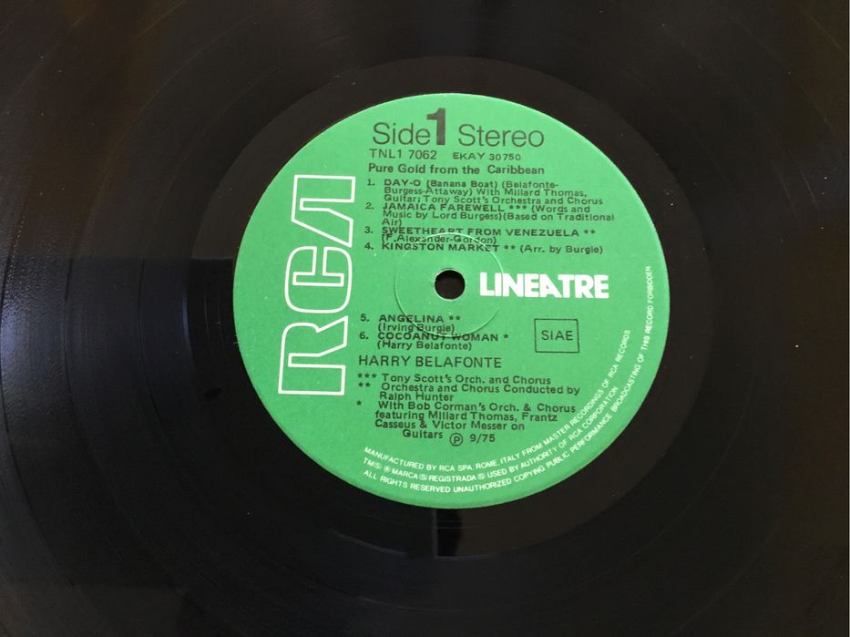 Harry Belafonte pure gold from the caribbean winyl
