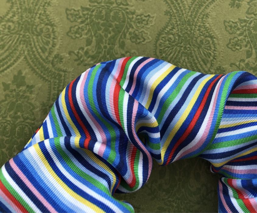 Nowa gumka do włosów silk jedwab jedwabna w paski niebieska
