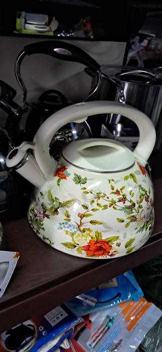 CZAJNIK EMALIOWANY z gwizdkiem pojemność 3 L na gaz indukcję