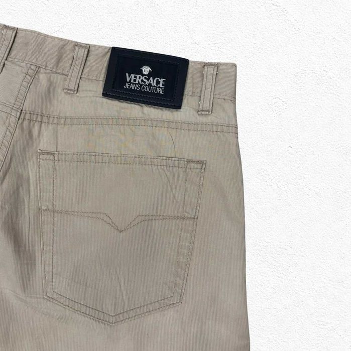 Versace Jeans Couture Męskie Spodnie Lato Szeroka Nogawka Straight Vintage Premium