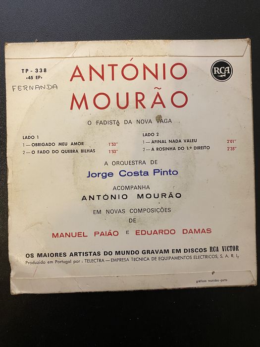 Vinil - António Mourão - Voltar a Cantar