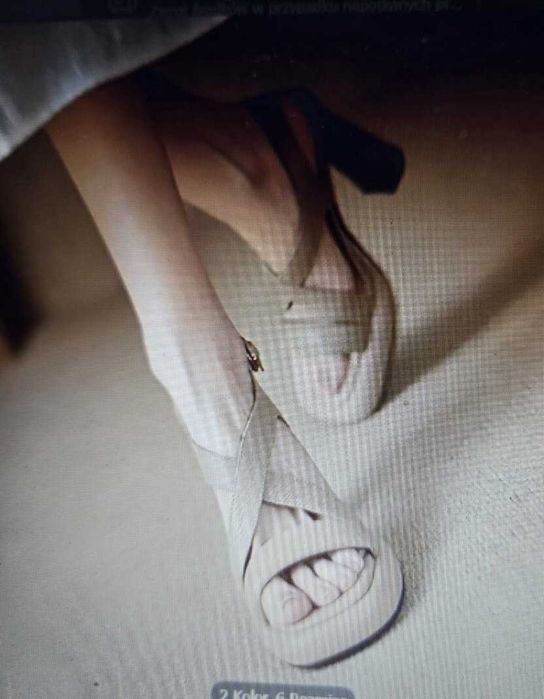 Szpilki Buty Sandały NOWE  na słupku Obcas Retro 9,5cm Rozmiar 36