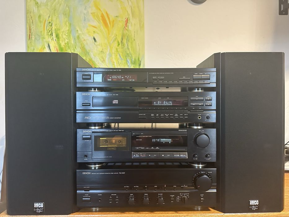 Стійка Denon: підсилювач PMA 680R, СД DCD 895, тюнер TU 280, дека DRM 540 плюс акустика Heco Interior Reflex 20H Hi Fi