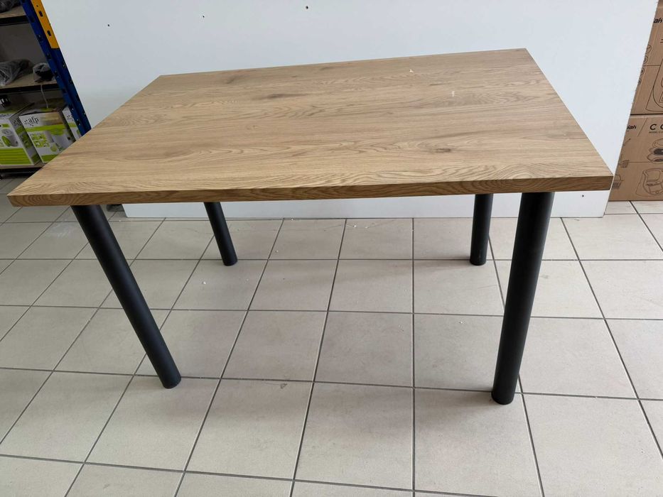 Stół ADONIS 2 120x80 cm dąb złoty / czarny – styl loft