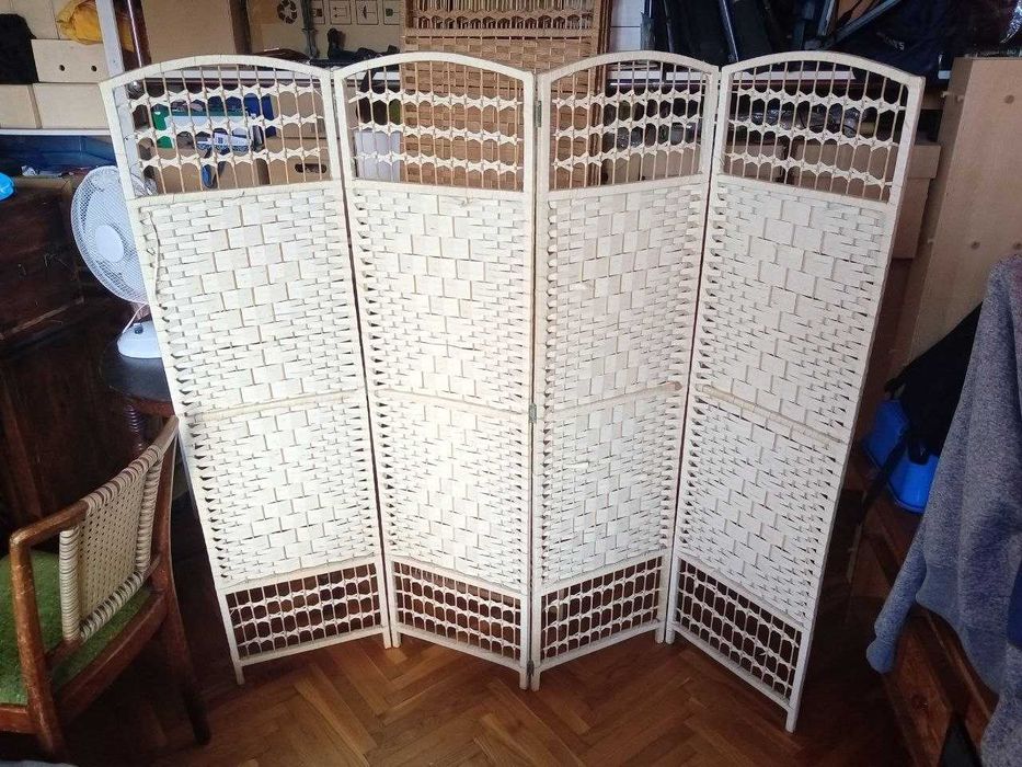 Parawan składany ścianka działowa, 2 sztuki (150cm i 180cm) Boho retro