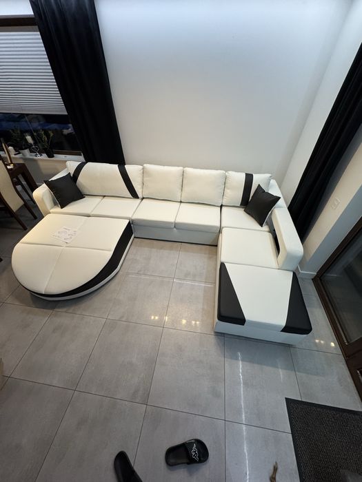 Naroznik  sofa Okazja nowy naroznik bialo czarny