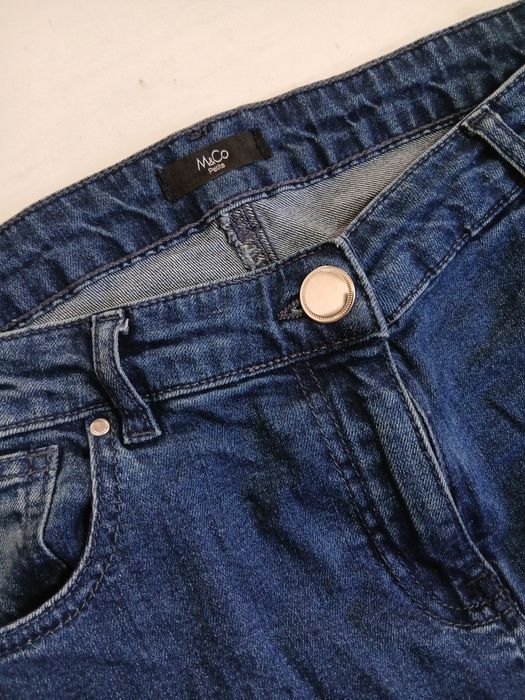 Jeansy damskie petite wąska nogawka m&co r.M