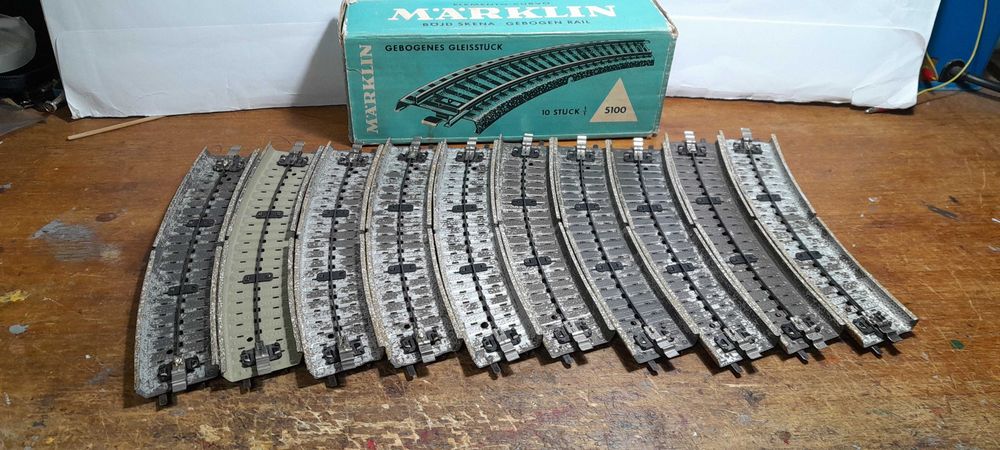 Lote de 10 vias curvas M 5100 Marklin H0 usadas