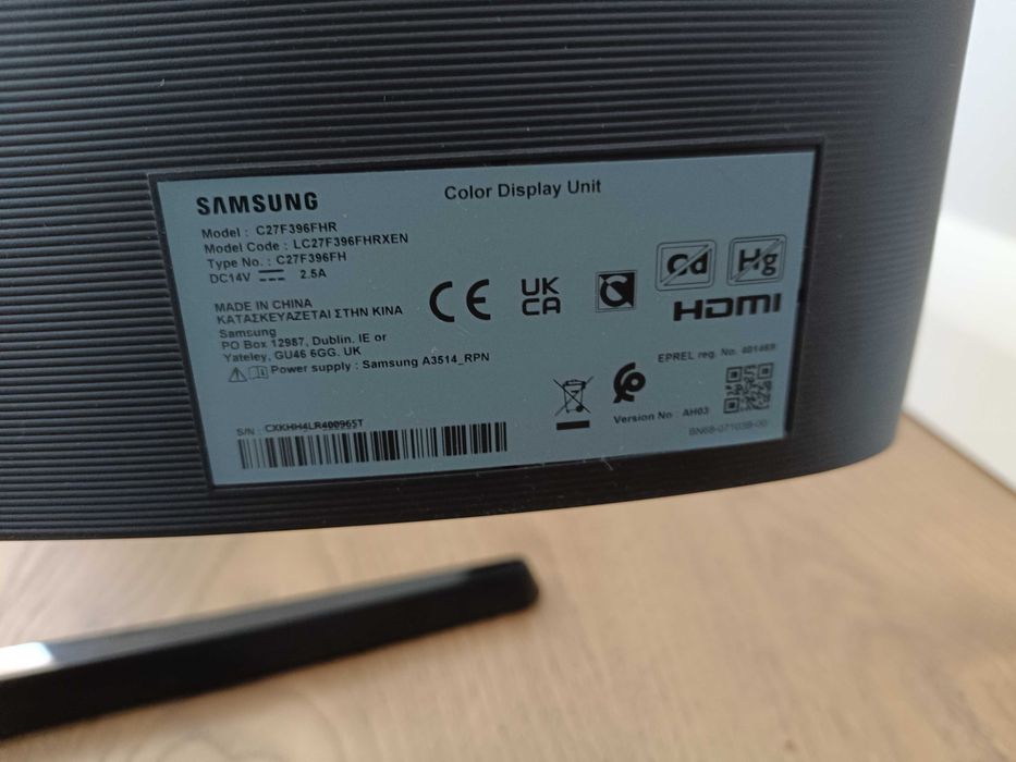 Monitor Samsung C27F396FHR 27" Full HD VA 60Hz 4ms Zakrzywiony