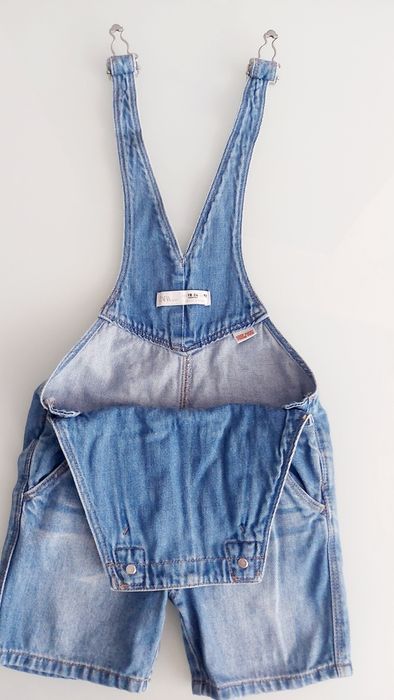 Spodnie Ogrodniczki ZARA r 92 18-24 m-ce Jak NOWE Miękki Jeans Krótkie