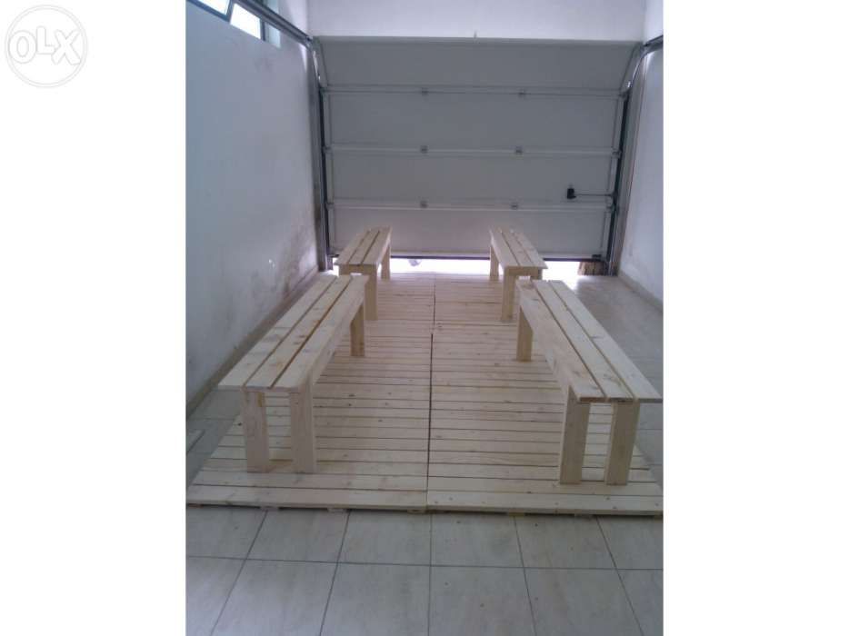 Banco corrido rústico