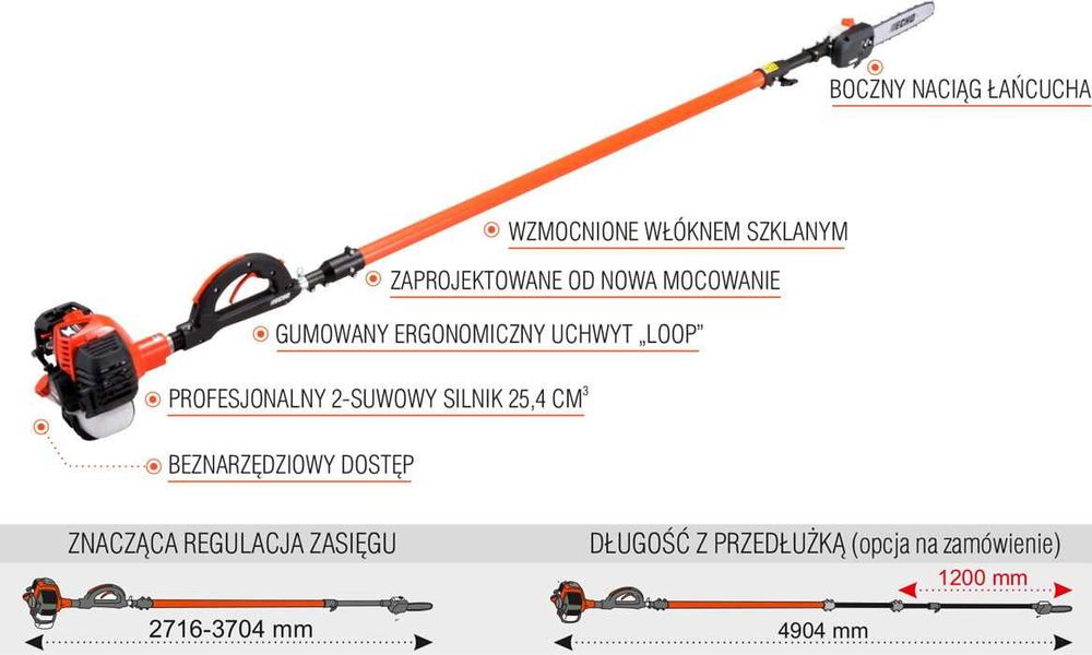 Echo PPT-2620 ES JAPAN Pilarka Spalinowa na Wysięgniku Podkrzesywarka
