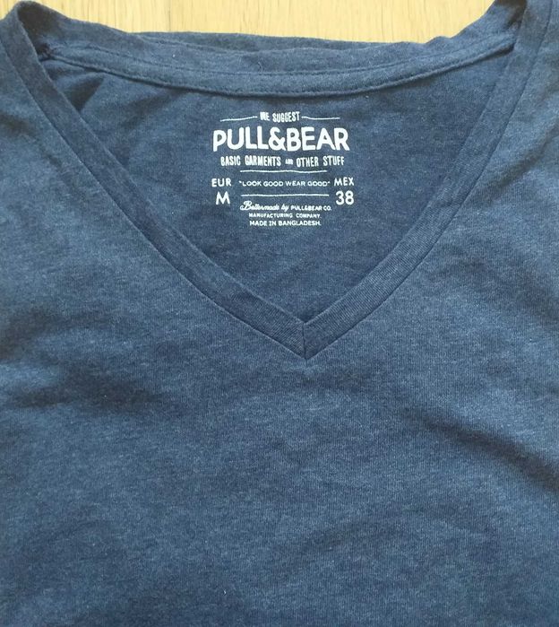 T-shirt Pull & Bear azul, tamanho M, original, nova