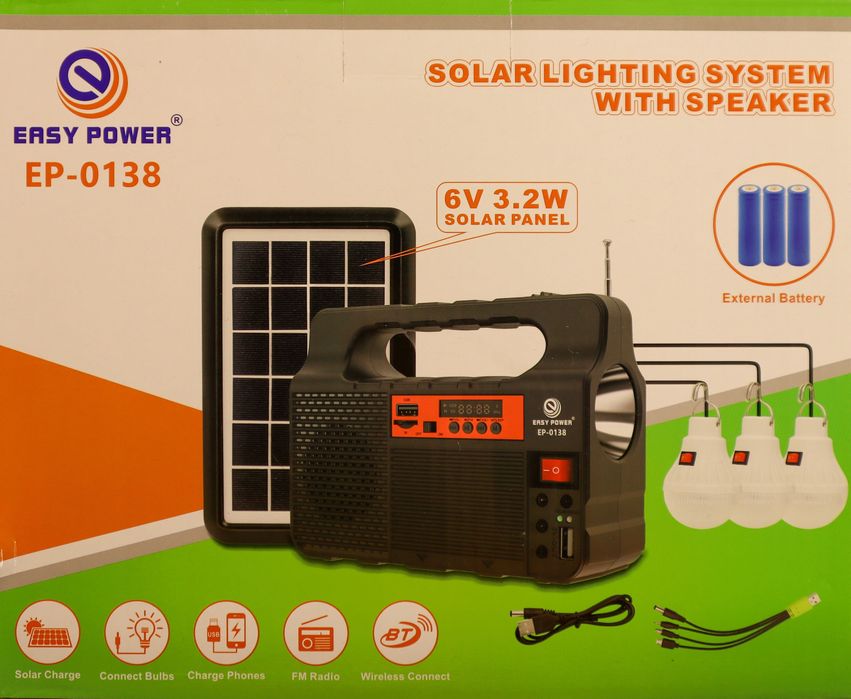Універсальний, аварійний ліхтар-сонячна станція  модель ЕР-0138