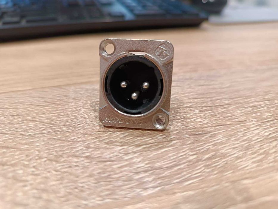 RX3MD-NS - Złącze XLR 3P męskie panelowe D (srebrne) 5szt