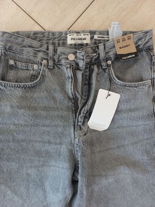 nowe firmowe spodnie jeans-PULL&BEAR-Baggy fit-eur-34.mex-28