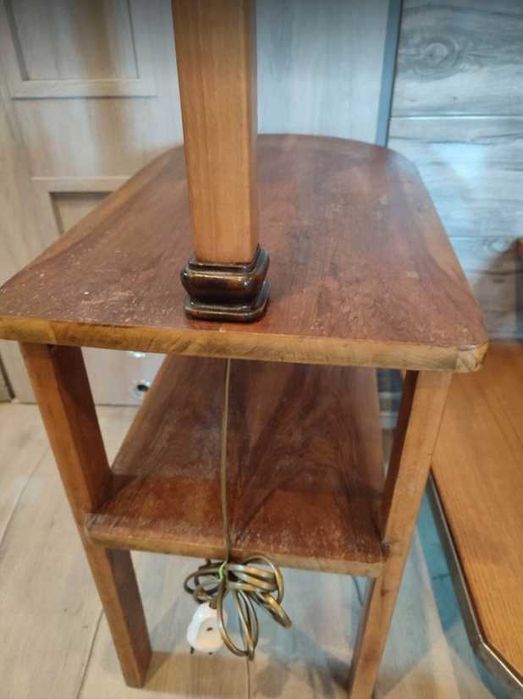 Lampa podłogowa,stojąca,art deco,drewniana