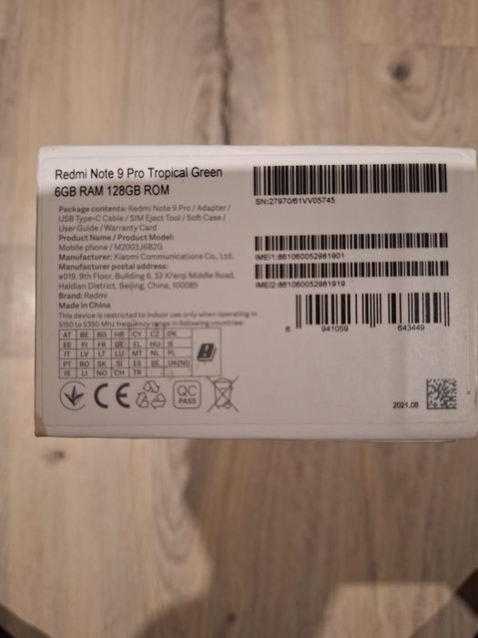 Xiaomi redmi note 9 pro 6/128 GB