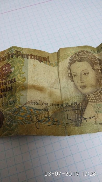 Vendo nota 50 escudos