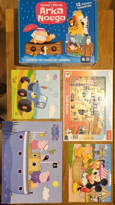 Zestaw puzzli dla dzieci Peppa Pig Mickey Mouse Traktor Arka Noego