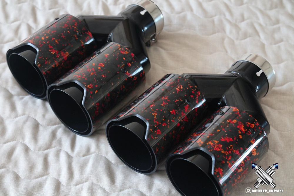 Насадки на глушитель из кованого цветного карбона ( Akrapovic HKS BMW)