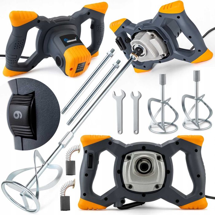 Mieszadło Elektryczne 3150W Do Zapraw Betonu Kleju Tynku 2x Mieszalnik