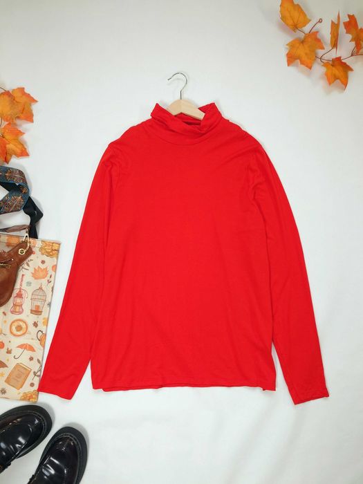 Czerwony cienki golf wiskoza Ecovero LINDEX XL